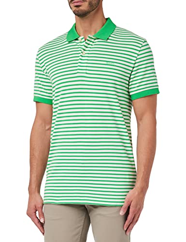 GANT Męska koszula polo SS Pique Striped w paski, MID Green, standardowa, Mid Green, XL