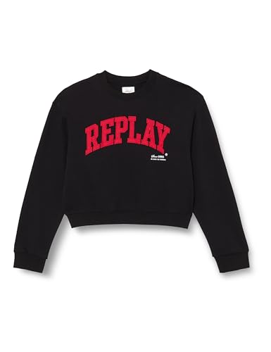 Replay damska bluza cropped, 098 BLACK, XL