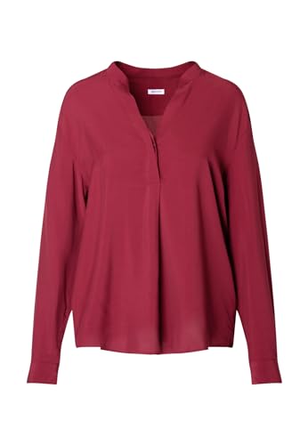 Seidensticker Damska bluzka - modna bluzka - tunika bluzka - regularny krój - stójka - dekolt w serek - długi rękaw - 100% wiskoza, ciemnoczerwony, 40