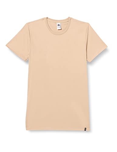 Trigema Męski t-shirt slim fit z bawełny Deluxe, Sand, XXL
