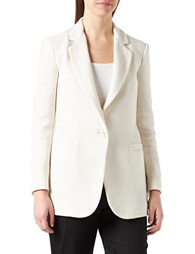 Pinko Damski płaszcz GORNO Giacca Tweed płaszcz, ZCN_Bianco/BEIGE/Argento, 38