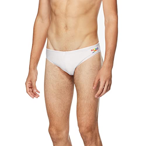Speedo Męski kostium kąpielowy Slip PowerFlex Eco Solar, Bright White, 34