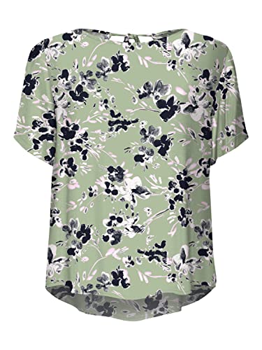 VERO MODA Women's VMMENNY SS WVN GA Top, Reseda/AOP: Mille, S, Reseda/Aop: mille, S