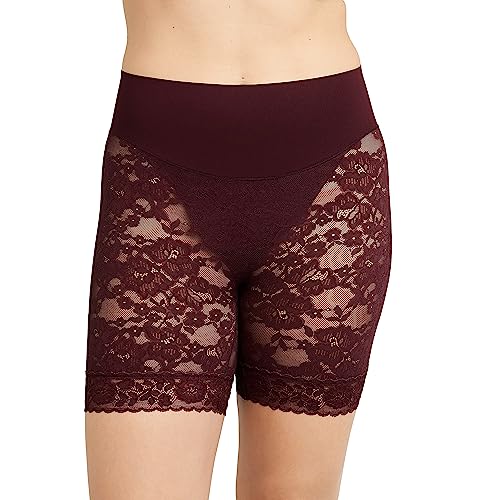 Maidenform Damskie szorty Tame Your Tummy Shorty, koronka, damskie szorty do stylizacji ud, Nightfire Red Lace, XL, Nightfire Red Lace, XL