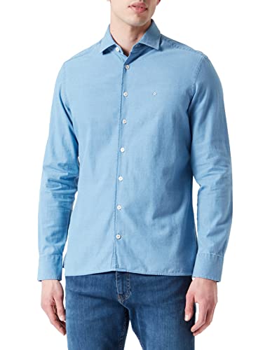 Hackett London Męska koszula dżinsowa Bleach, NIEBIESKI, M