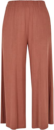 Urban Classics Damskie spodnie Modal Culotte, szerokie spodnie 3/4 z elastycznym pasem, dostępne w wielu kolorach, rozmiary XS - 5XL, Terracotta, XL