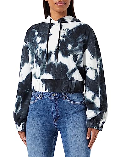 libbi Damska bluza z kapturem 23930101, czarno-niebieska biała, M, czarny, niebieski, biały, M