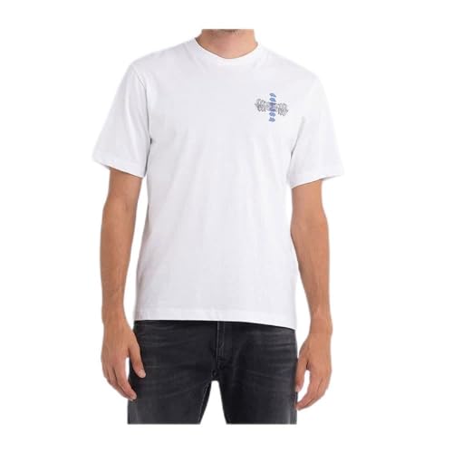 Replay Męski T-shirt M6339, biały, XS