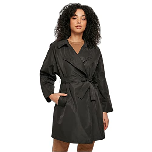 Urban Classics Ladies Crinkle Minimal Trench Płaszcz dla kobiet, czarny, 3XL, czarny, 3XL