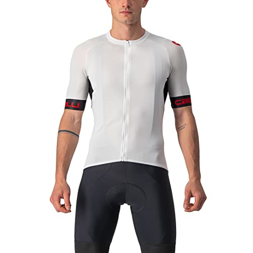 CASTELLI Męski T-shirt wejściowy VI Jersey, kolor kość słoniowa/jasnoczerwony, L
