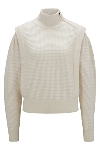 BOSS Damski sweter z dzianiny w kolorze białym (Open White), M (DE)