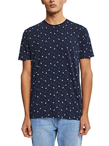 edc by ESPRIT Męski t-shirt 112CC2K305, 403/NAVY 4, L, 403/Navy 4., L