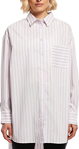 Urban Classics Damska koszulka oversize w paski, biała/fioletowa, rozmiar 3XL, biały/liliowy, 3XL