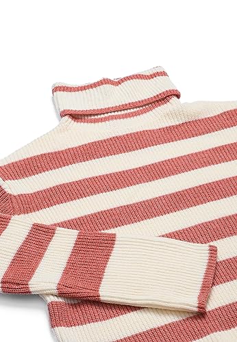 Blonda Damski sweter z golfem Wełna BIAŁA Ciemnoróżowa XS/S, Wełna biała, ciemnoróżowa, XS