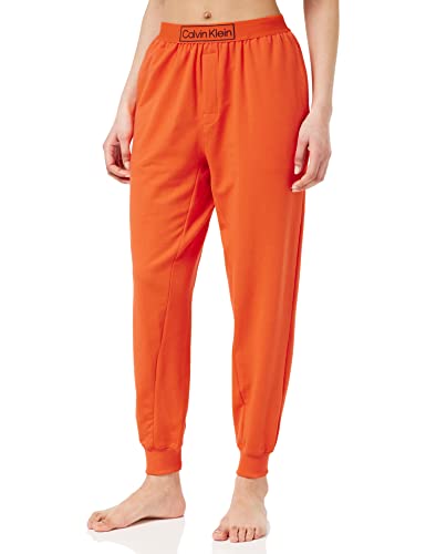 Calvin Klein Damskie spodnie od piżamy joggery, Czerwony, L