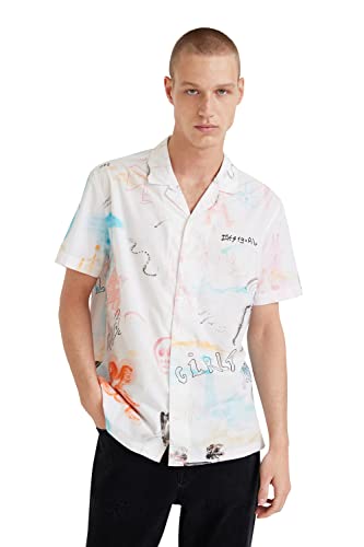 Desigual T-shirt męski, biały, XXL