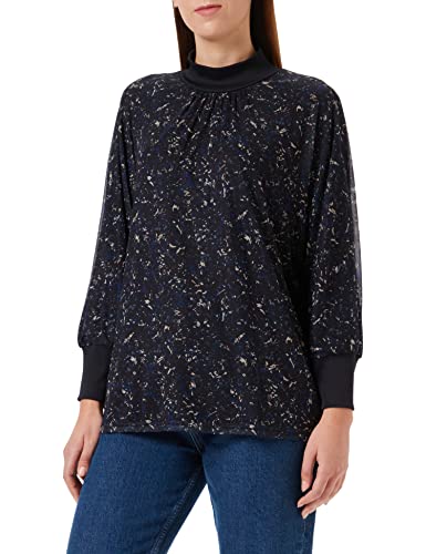 Gerry Weber T-shirt damski 870267-35026, nadruk czarny/niebieski, 46