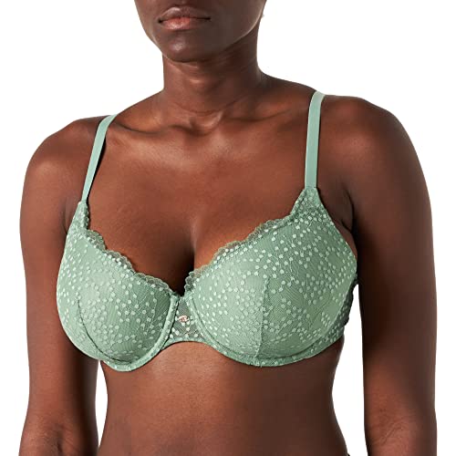 women'secret Klasyczny damski biustonosz koronkowy, zielony, 80D