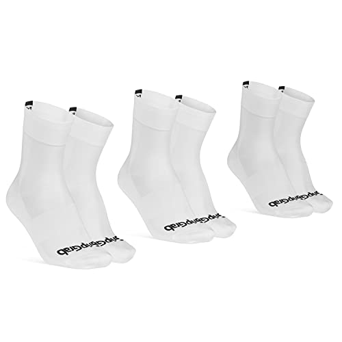 GripGrab Skarpety rowerowe Unisex Dorosły, Biało-Długie 3 Pary, 35-38 EU