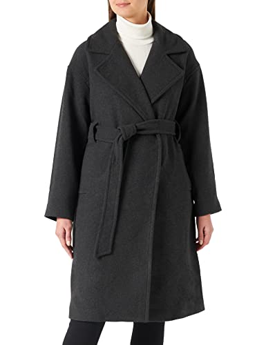 bestseller a/s Damski płaszcz VMEDNA Long Coat BOOS, ciemny szary melanż, L