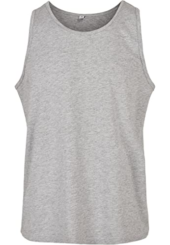 Build Your Brand Męski tank top Basic Tank T-Shirt, basic męski tank top z bawełny, na lato, dostępny w wielu kolorach, rozmiary XS-5XL, szary (Heather Grey), M