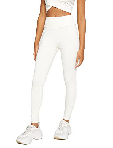 Koton Legginsy Sportowe Spodnie do jogi, Ecru (010), L Damskie, Ecru (010), L