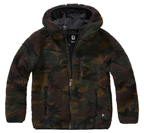 Brandit Kids Teddyfleecejacket, bluza z kapturem Teddy Mixed, woodland, 134