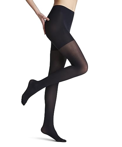 FALKE Kobiety Rajstopy Rib Shaping 50 DEN W TI Półprzezroczyste 50 Den z efektem modelującym 1 Para, Niebieski (Marine 6179), M