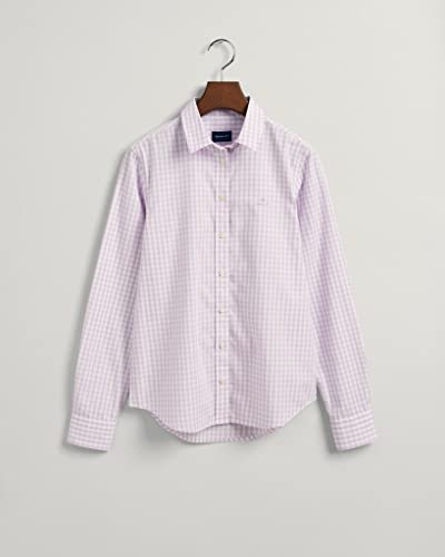 GANT Damska koszulka REG Broadcloth Gingham klasyczna koszula, Soothing Lilac, Standard, Soothing Lilac, 44