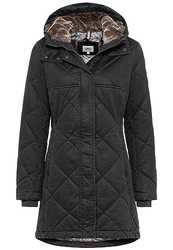 camel active Damski płaszcz pikowany w stylu vintage, ciemnozielony, 36