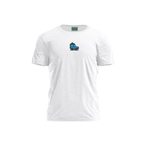 Bona Basics, Męski T-shirt z cyfrowym nadrukiem,% 100 bawełna, biały, na co dzień, męskie topy, rozmiar: S, biały, S