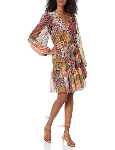 GUESS Sukienka damska Sukienka Cassandre, nadruk Paisley Fields, M, Wydruk Paisley Fields, M