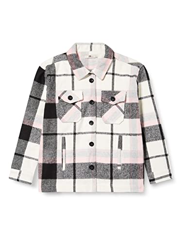 LTB Jeans Dziewczęca kurtka w kratkę, Chalk Pink Black Check 13231, 9-10 lat