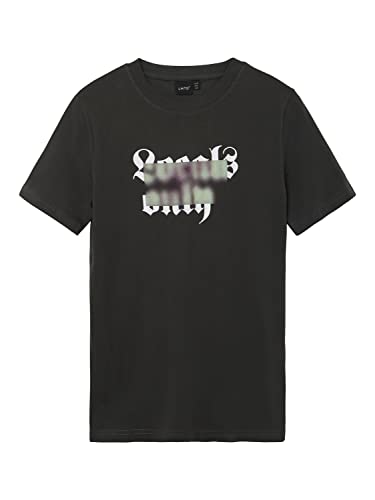 NAME IT Chłopcy NLMFOCAL SS R TOP T-shirt, Raven, 158/164, raven, 158-164