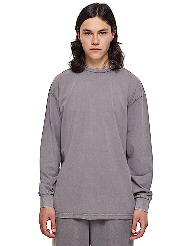 Urban Classics Męska koszulka z długim rękawem Heavy Boxy Acid Wash, Asfalt, asfalt, S