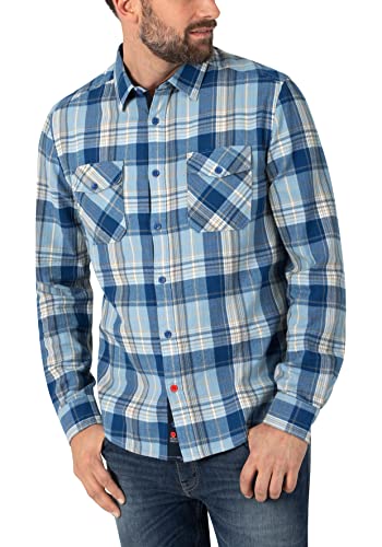 Timezone Męska koszula flanelowa, Light Blue Beige Check, XXL