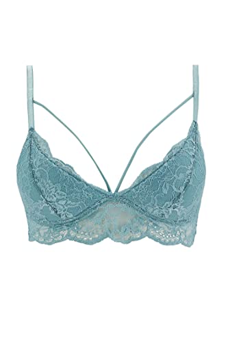 DeFacto Bralette koronkowy biustonosz damski – miękki i oddychający biustonosz (zielony, L), zielony, L