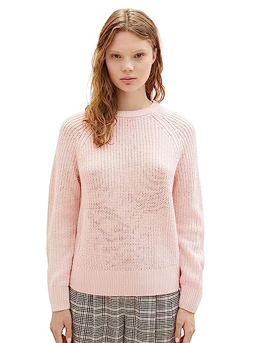 TOM TAILOR Denim Damski sweter Basic z okrągłym dekoltem, 14557-light English Rose, XS