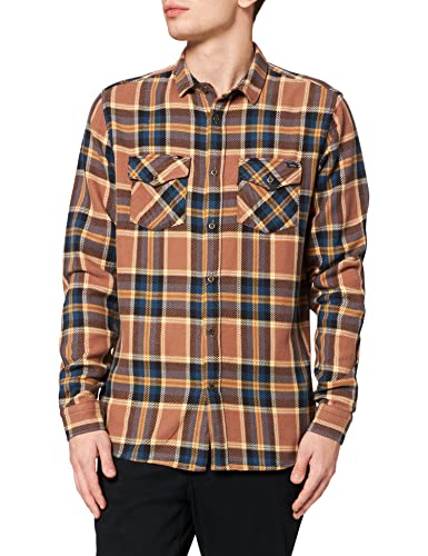 LTB Jeans Męska koszula robocza Limefe Button-Down, Camel Navy White Check 12496, M