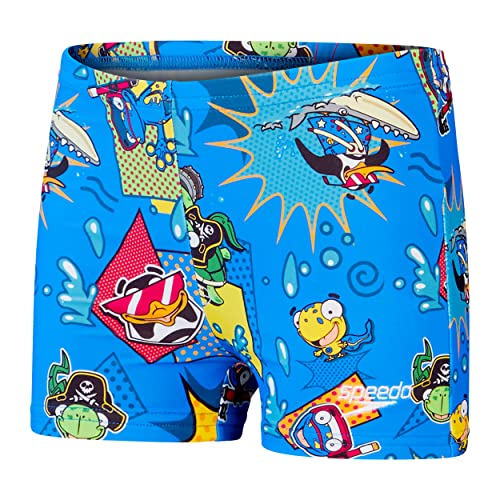 Speedo Boy's Learn to Swim Allover Aquashort, Bondi/Canary/Cherry Pink, 4 lata, Bondi/kanaryjski/wiśniowy róż, 4 lat