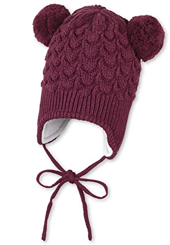 Sterntaler Dziewczęca czapka z pomponem, różowa, 47, Rosa, 47