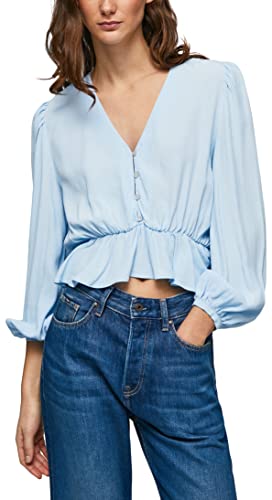Pepe Jeans Koszulka damska Edita, Niebieska (Bay), M