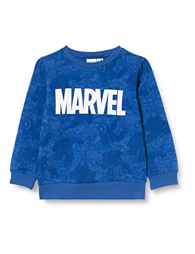 NAME IT Chłopięca bluza Nkmangus Marvel Sweat Bru Mar, granatowy (Nouvean Navy), 134-140