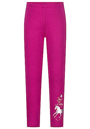 SALT AND PEPPER Dziewczęce legginsy termiczne z nadrukiem, Cranberry, 104 cm