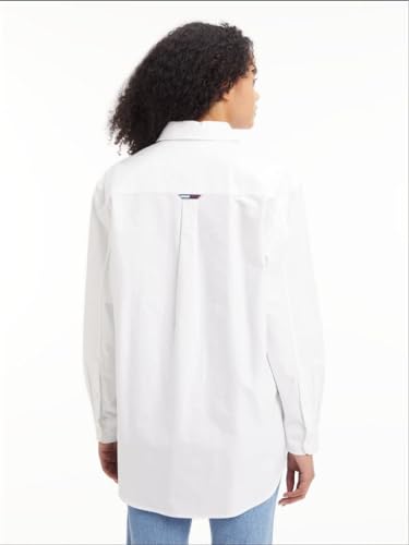 Tommy Hilfiger Damska koszulka Tjw Badge Boyfriend Tkane topy, biały, XXS