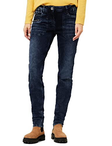 Cecil Damskie spodnie jeansowe Slim, Blue/Black Used Wash., 28W / 30L