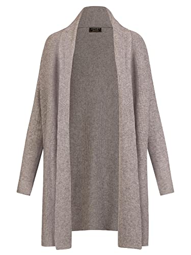 ApartFashion Women's APART dziergany płaszcz z kaszmiru sweter kardigan, szary, normalny, szary, L