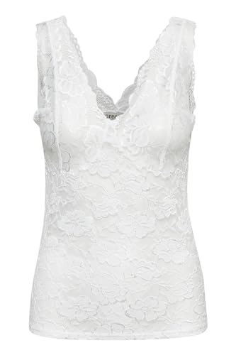 Cream & Co. Damska koszula z długim rękawem z glazurą, Optyczny biały, XL