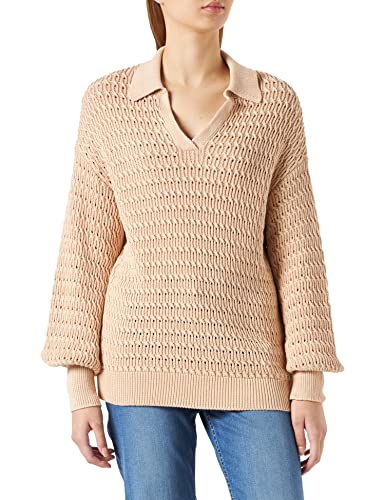 NA-KD Damski sweter z dzianiny z dekoltem w serek oversize, Ciepły beżowy, XXL