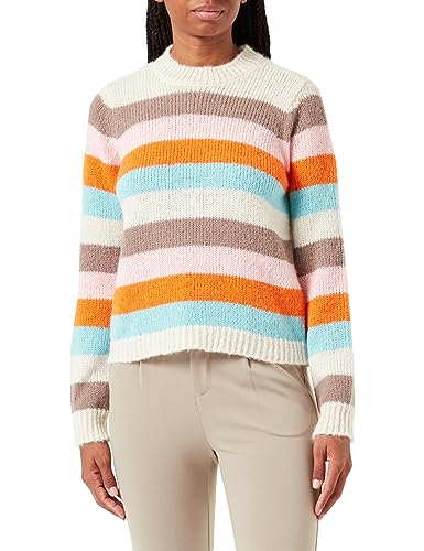Bestseller A/S Damski sweter Pcnatasha Ls O-Neck Knit Noos Bc, Birch/Stripes:fssl-rose Shadow-peor-marine Blue, S